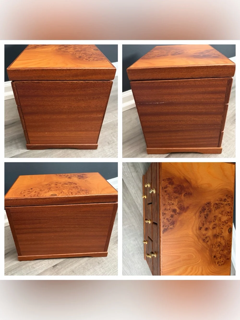 Vintage Agresti Briarwood Jewelry Box Florence Italy-  13”x10”x8.5” & 10.8lbs